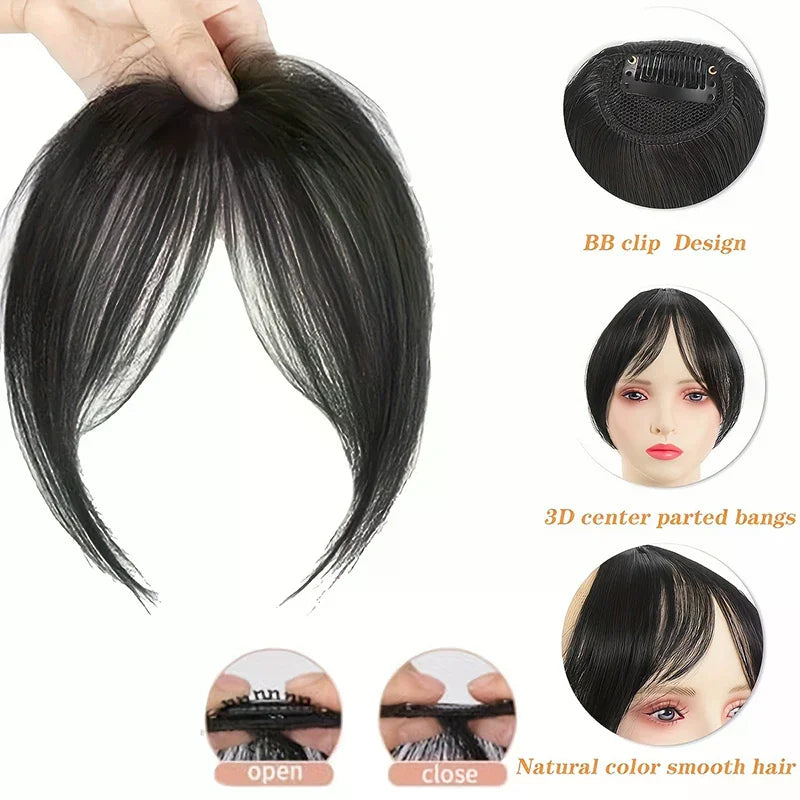 Synthetic Clip-In Bang Hairpiece | Fluffy Wig Hair Extension Clip-In Bang Hairpiece QXL