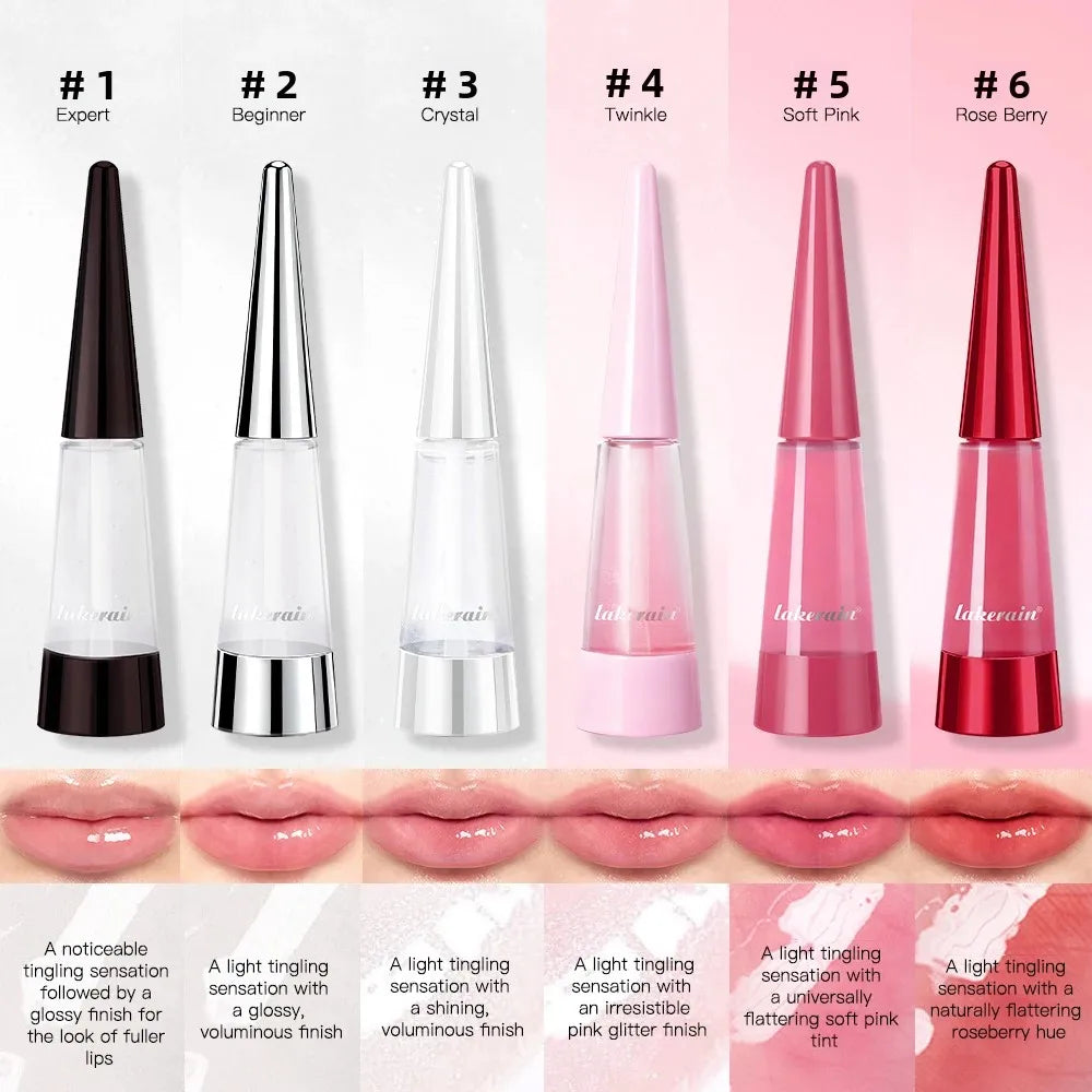 LAIKOU Clear Lip Plumper Oil Gloss | Fuller Lips & High Shine Lip Plumper Gloss QXL