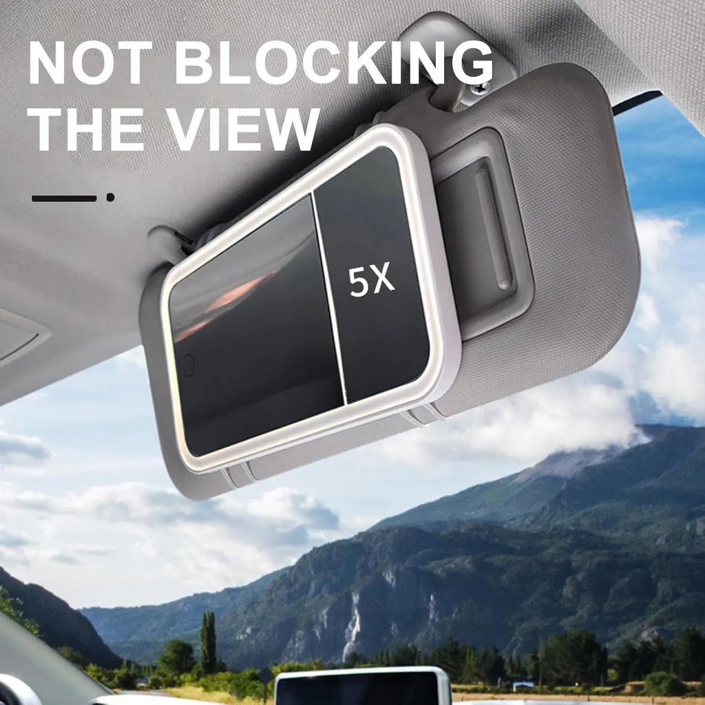 Car Vanity Mirror with LED Lights & 5X Magnification | Cosmomiro LED Vanity Mirror QXL