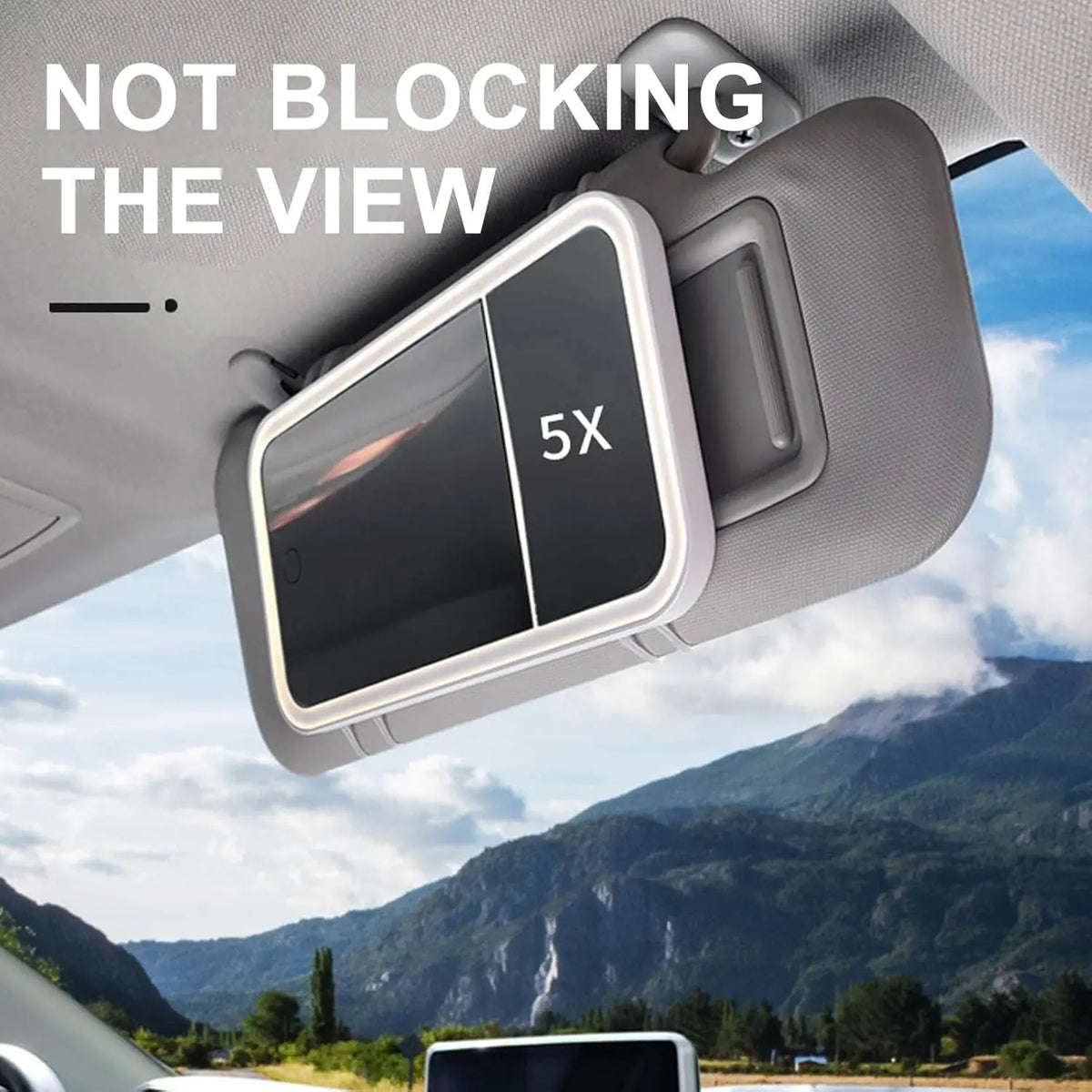 Car Vanity Mirror with LED Lights & 5X Magnification | Cosmomiro LED Vanity Mirror QXL