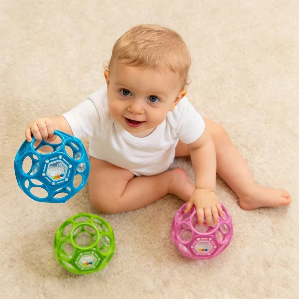 Baby Hollow Sensory Rattle Ball – Hand-Eye Coordination Toy Baby Sensory Toy QXL