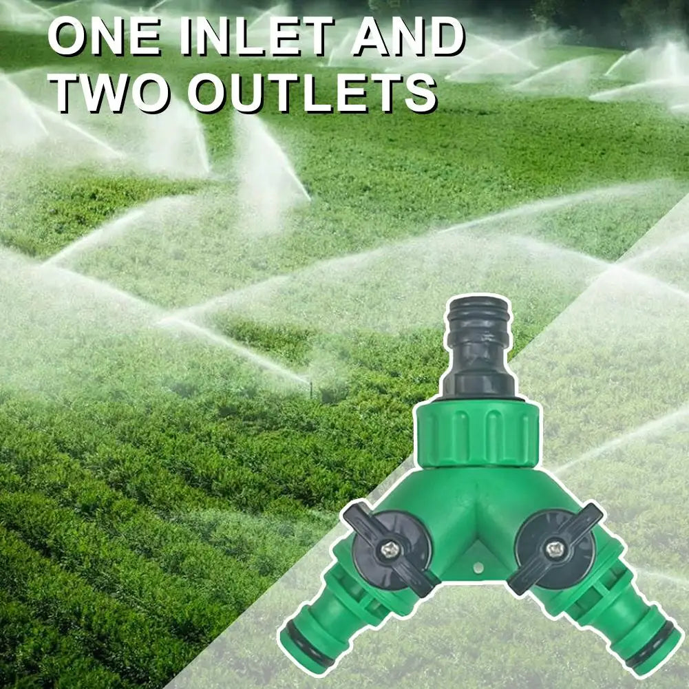 Y-Shape 2-Way Garden Hose Splitter | Dual Valve Connector Garden Hose Splitter QXL