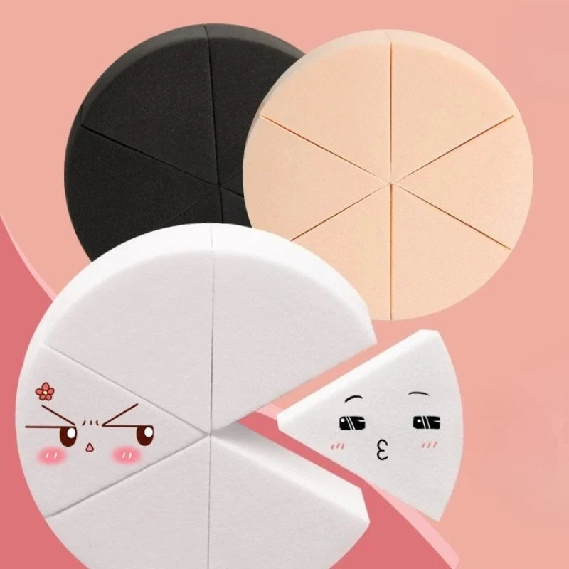 6-Pack Triangle Makeup Sponges – Foundation & Powder Puff Set Makeup Sponge Set QXL