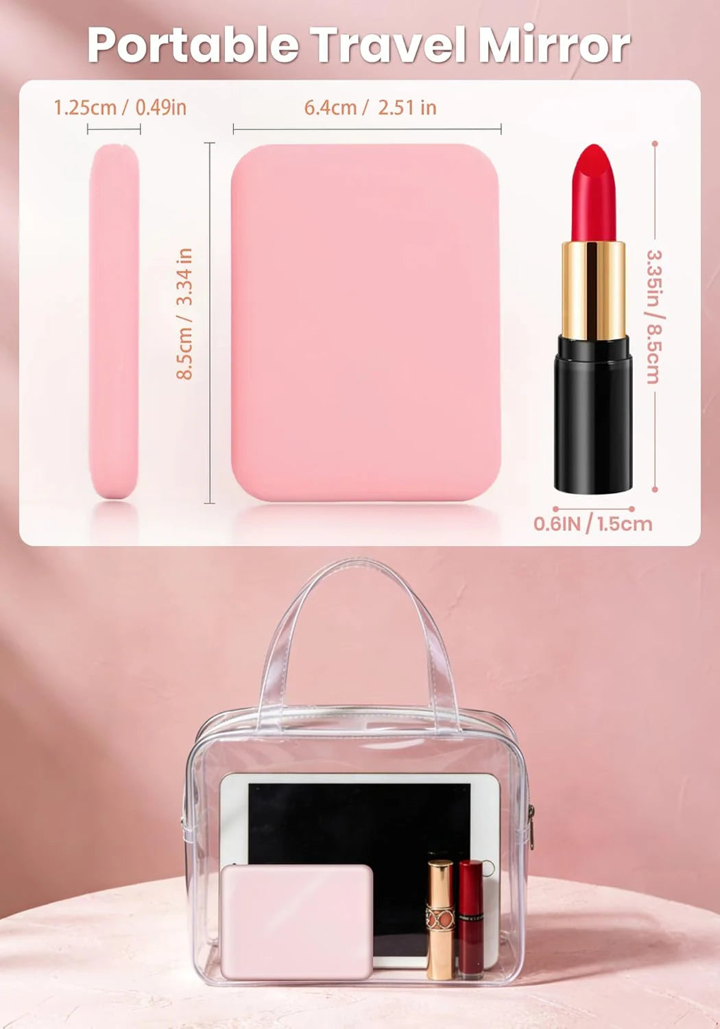 Mini LED Lighted Compact Mirror | 1X/3X Magnifying Travel Lighted Compact Mirror QXL