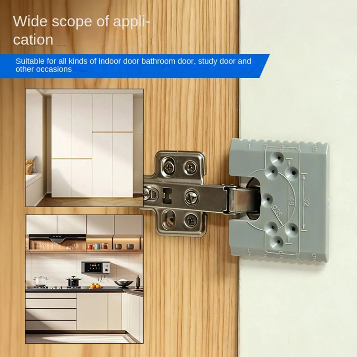 Door Hinge Jig Installation Template | Magnetic ABS Drill Guide Hinge Installation Jig QXL