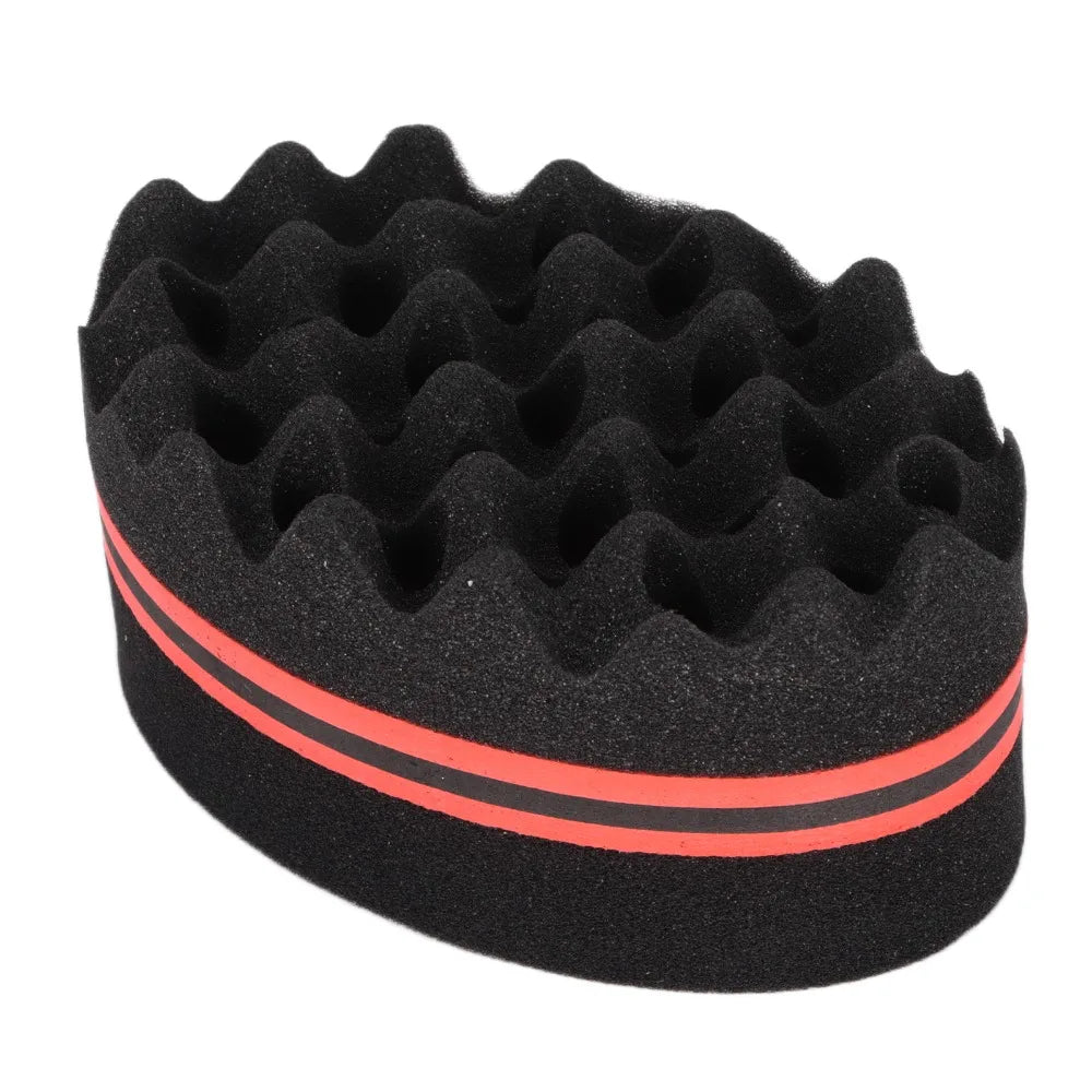Double-Sided Afro Hair Sponge Brush | Big Hole Curl Coil Tool Hair Sponge Brush QXL