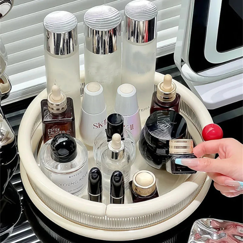 360° Rotating Makeup Organizer | Large Skincare Vanity Caddy Rotating Vanity Organizer QXL