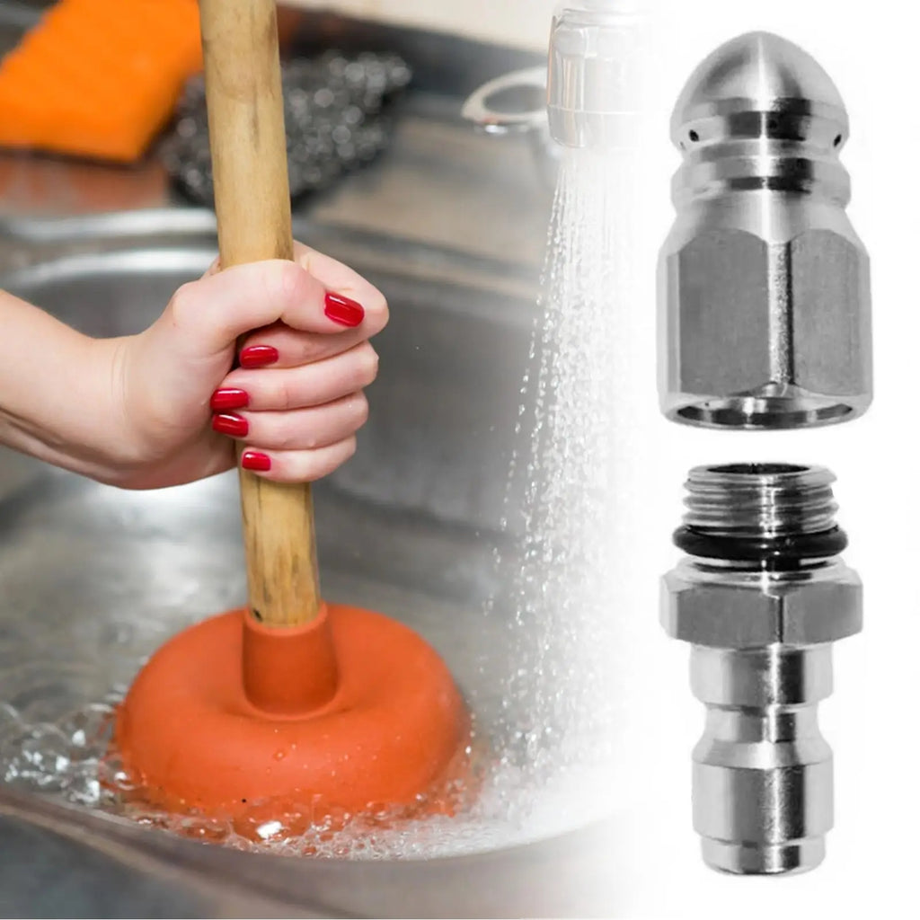 Stainless Steel Sewer Jetter Nozzle 1/4" Quick Connect Drain Jetter Nozzle QXL