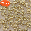20-Pack Mini Flower Nail Charms with Rhinestones | DIY Nail Art Nail Art Charms QXL 20pcs
