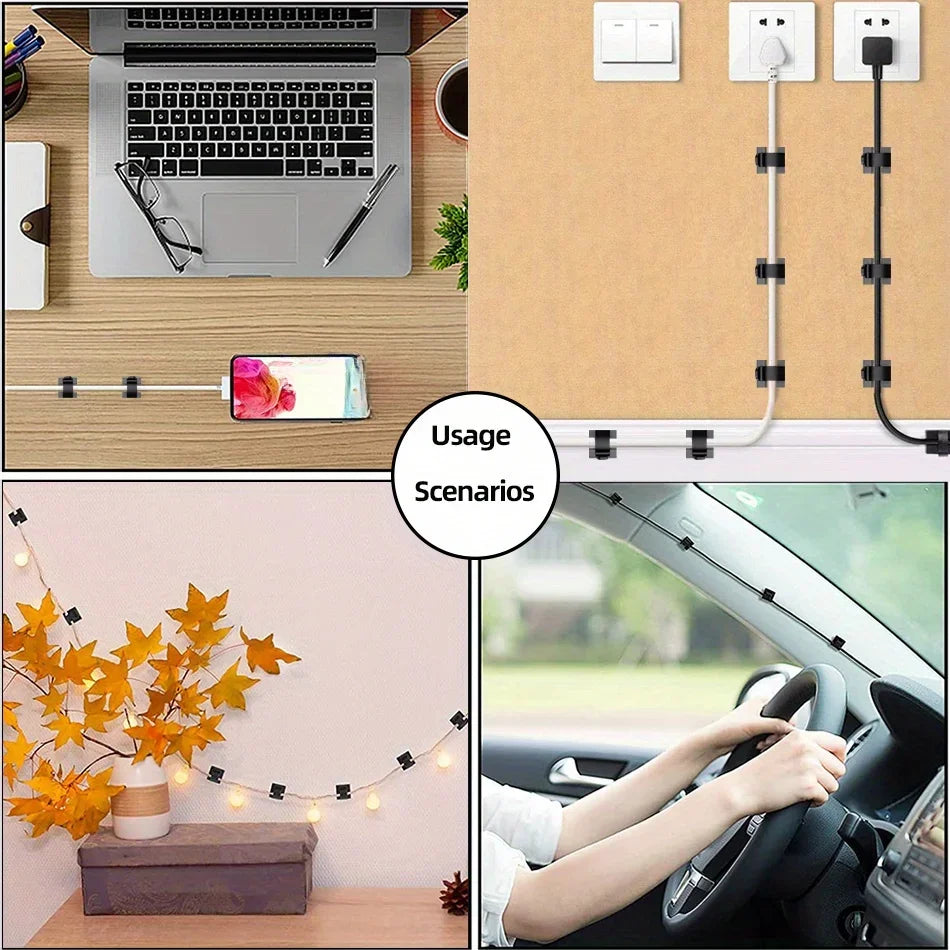 30-Pack Cable Management Clips | Wire Clamps for PC, Car & Wall Cable Management Clips QXL