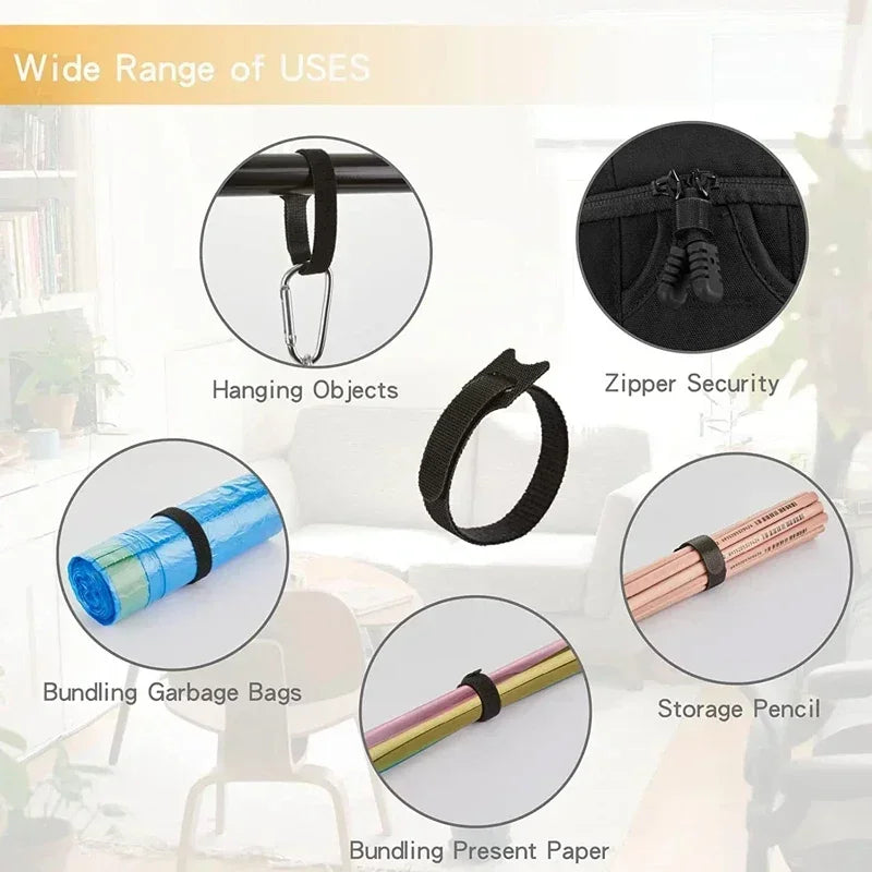 100-Pack Reusable Nylon Cable Ties | 10mm Wire Organizer Straps Reusable Cable Ties QXL