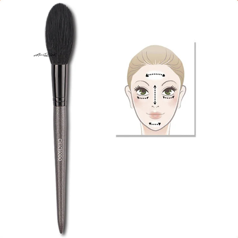 Long Handle Highlighter Makeup Brush | Soft Synthetic Hair Highlighter Makeup Brush QXL