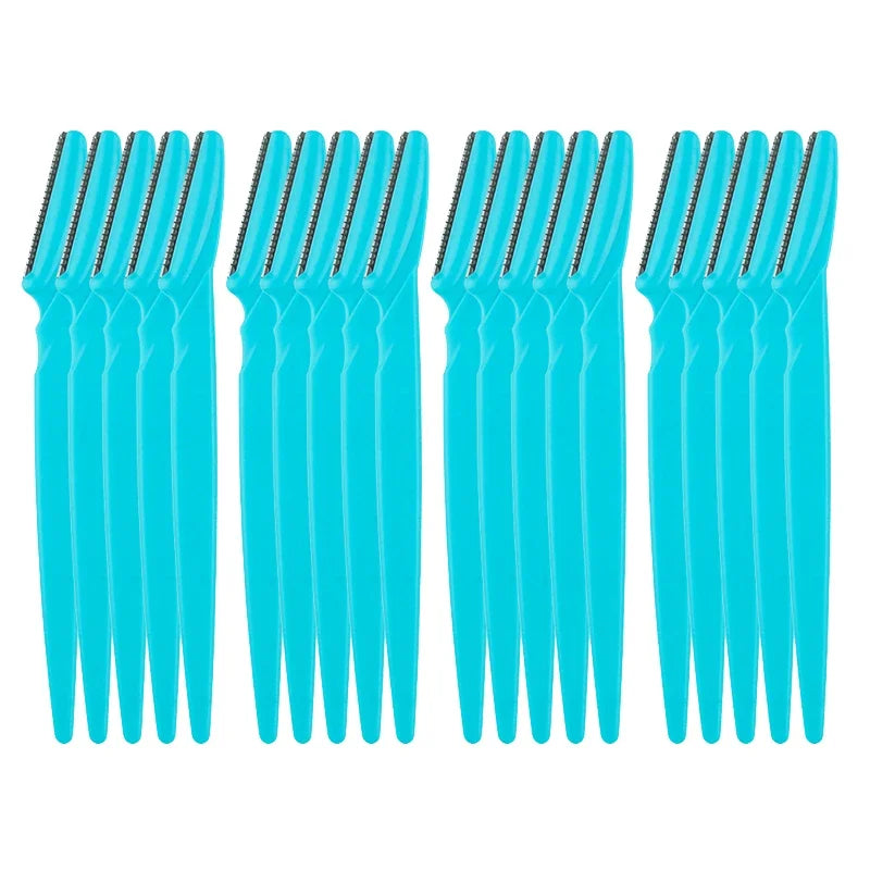 20-Pack Eyebrow Face Razors | Facial Hair Shaping Trimmer Set Face Razor Set QXL M7 20pcs blue