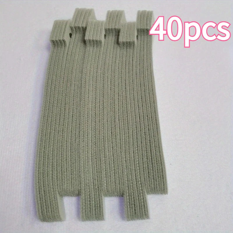 40-Pack Reusable Self-Gripping Cable Management Straps Cable Management Straps QXL grey