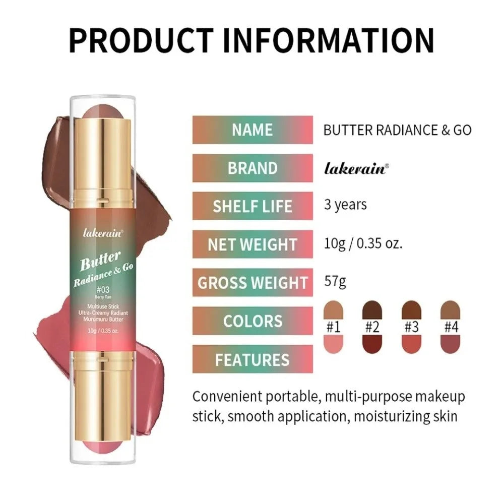 Double-Ended Blush & Bronze Stick | Multipurpose Makeup Blush Stick QXL