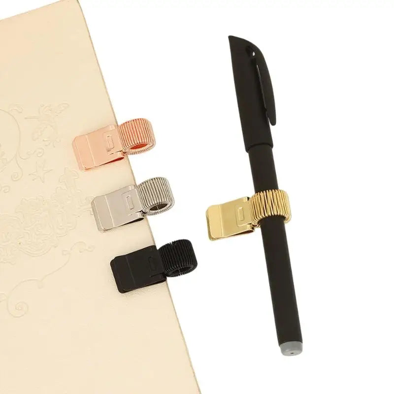 Telescopic Spring Pen Clip for Notepad | 1/3/5 Pack Metal Pen Clip Holder QXL 5pcs