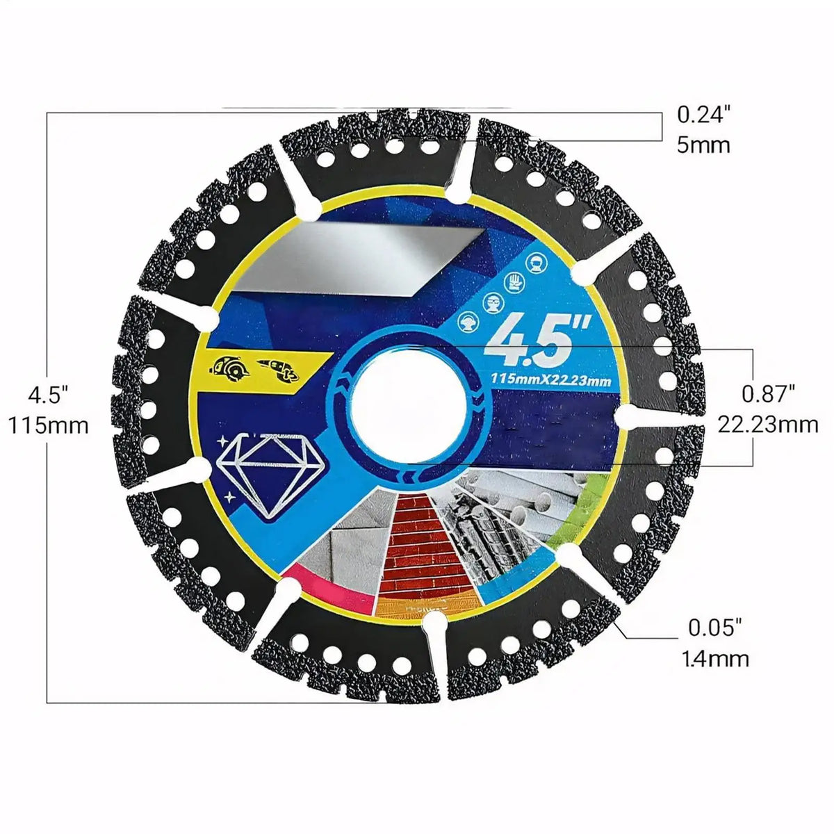 3-Pack Diamond Cutting Blades | Angle Grinder Multi-Material Diamond Cutting Blades QXL