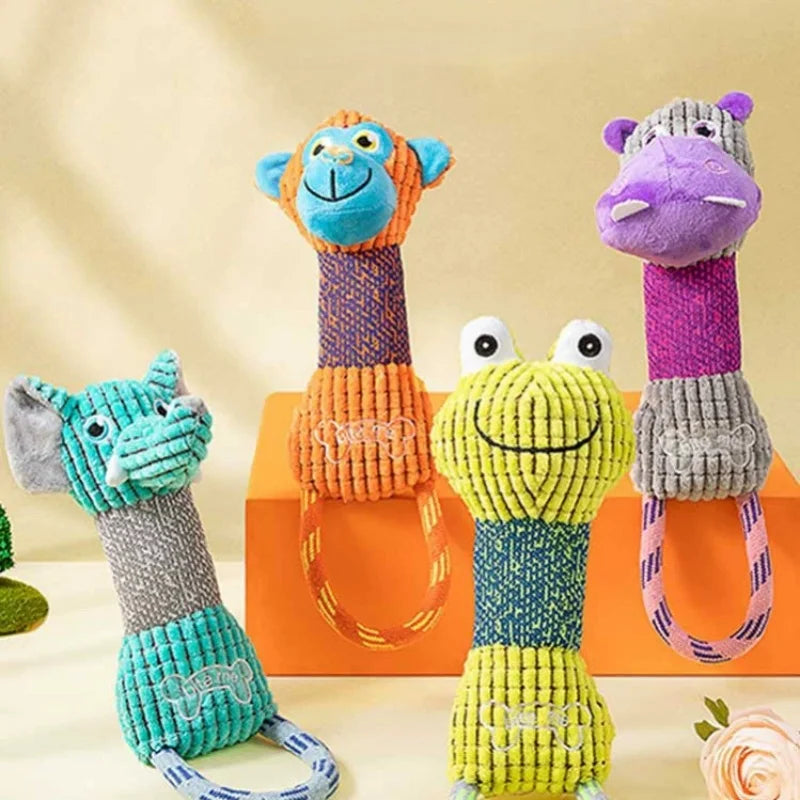 Corduroy Squeaky Dog Toys | Animal Plush for Dogs & Puppies Squeaky Dog Toy QXL
