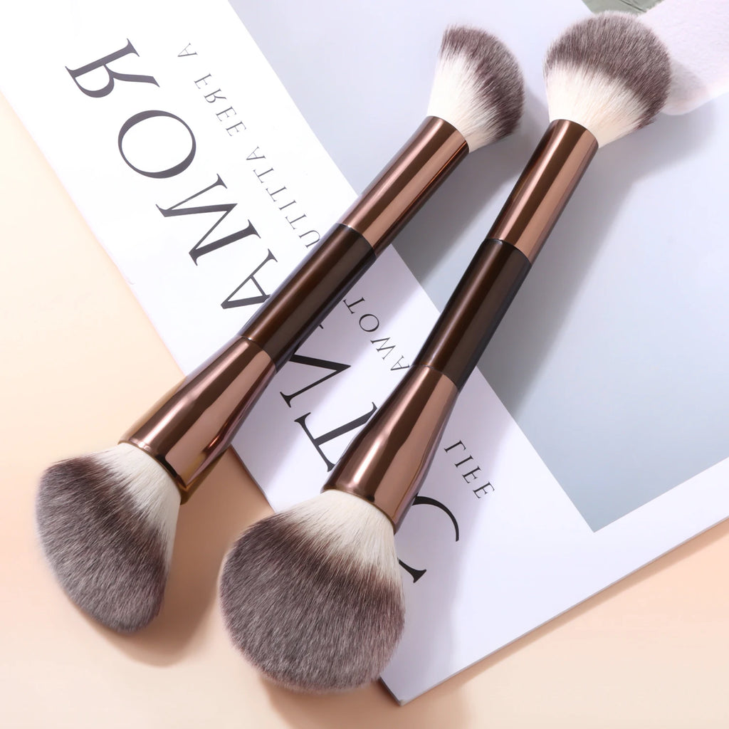 2-Pc Double-Headed Makeup Brush Set | Contour & Blush Combo Makeup Brush Set QXL