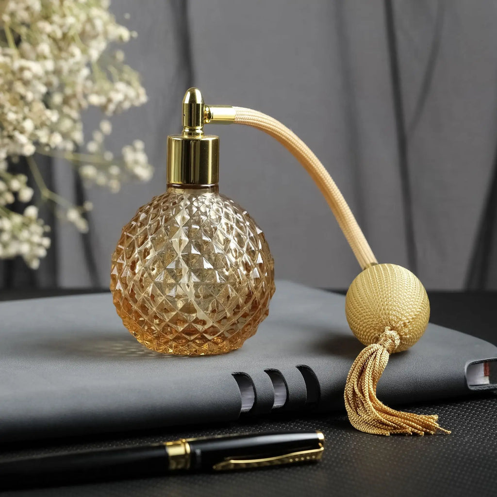 100ml K9 Crystal Glass Perfume Atomizer | Vintage Refillable Perfume Atomizer QXL gold