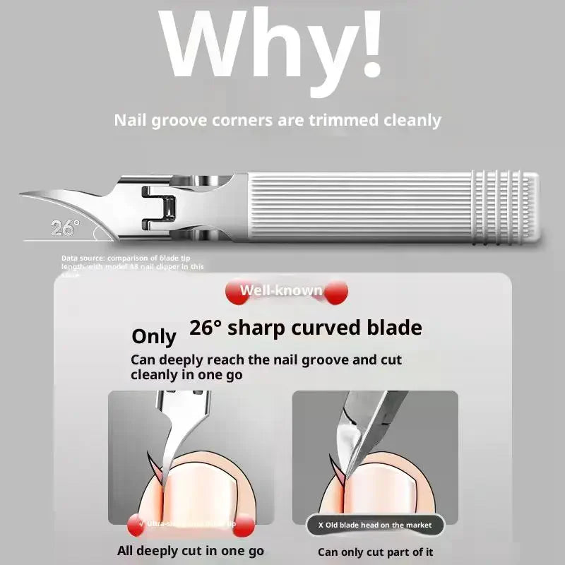 26° Slant Edge Nail Clipper | Anti-Splash Eagle Beak Trimmer Nail Clipper QXL
