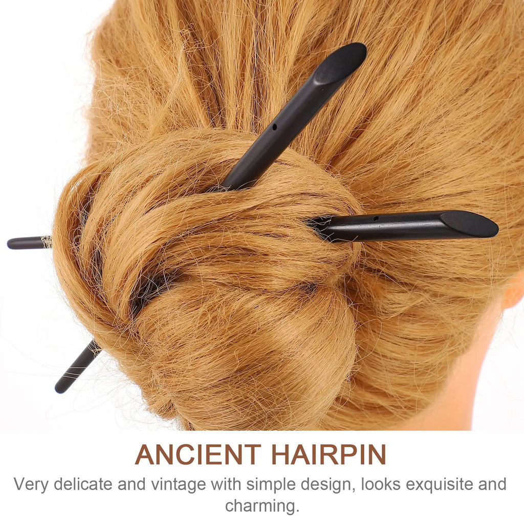 2-Pack Ebony Wood Hair Sticks | Oriental Bun Hair Fork Hair Sticks QXL