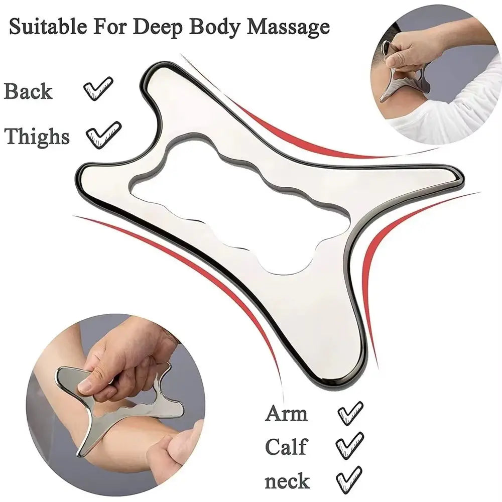 Stainless Steel Gua Sha Scraping Massage Tool | Gold & Silver Gua Sha Massage Tool QXL