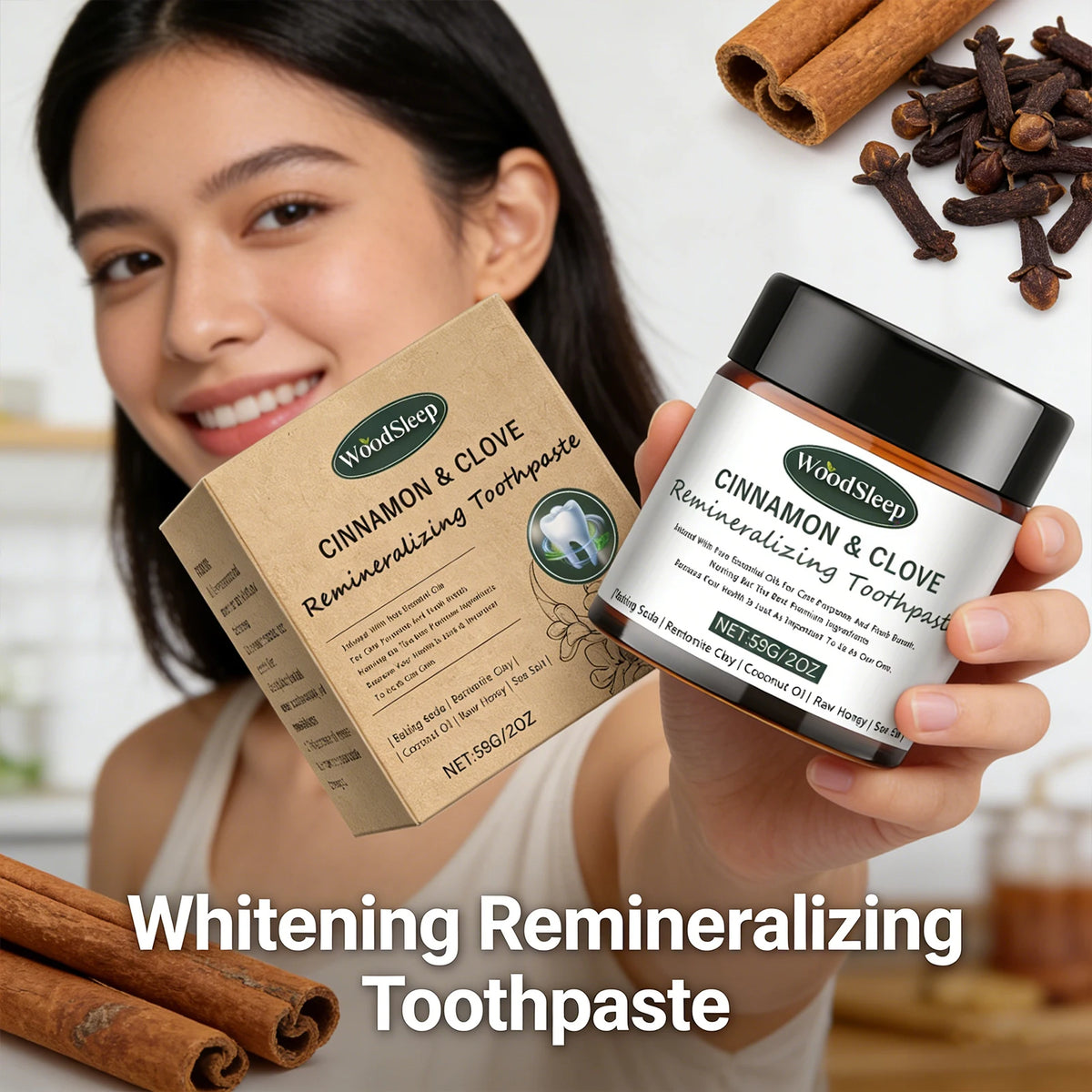 Natural Teeth Whitening Powder | Remineralizing Tooth Powder 59g Whitening Tooth Powder QXL