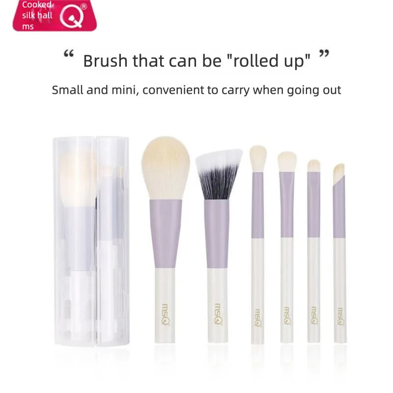 MSQ 6-Piece Morandi Mini Travel Makeup Brush Set Travel Makeup Brush Set QXL