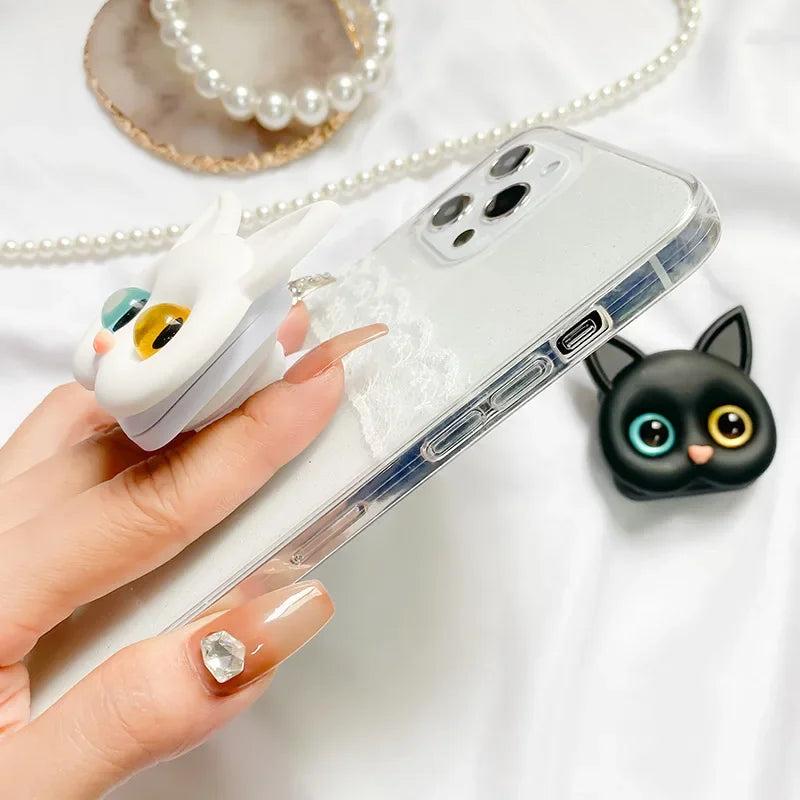 3D Cat Makeup Mirror & Phone Stand | 2-in-1 Air Bag Grip Makeup Mirror Stand QXL