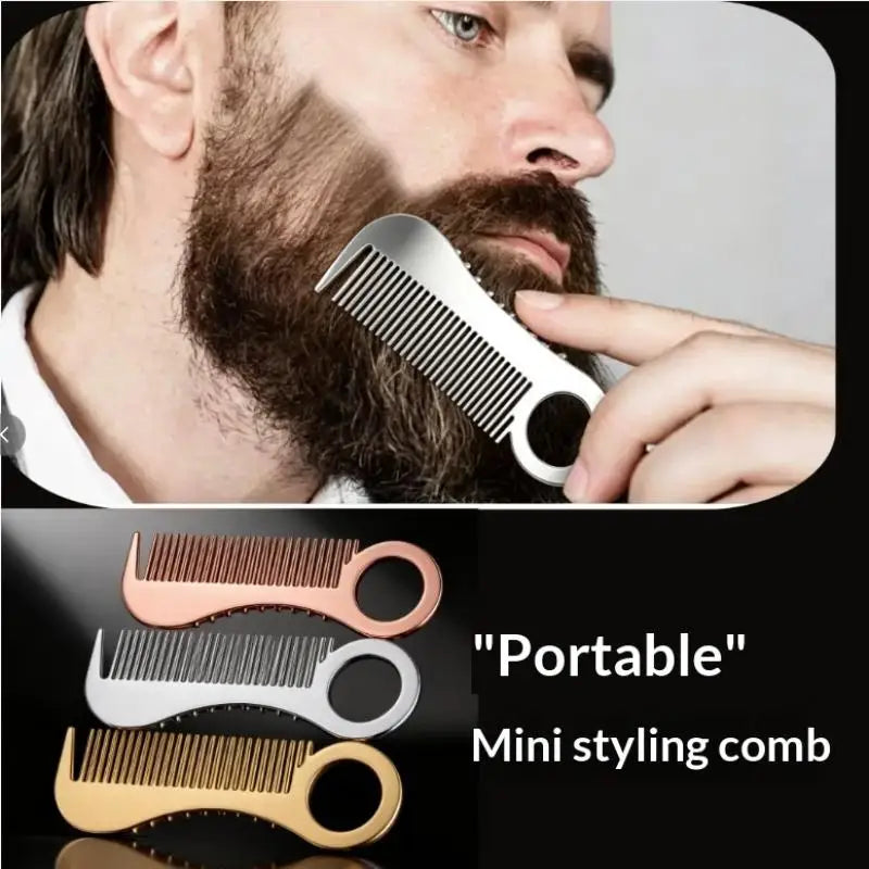 Mini Stainless Steel Beard Comb | Rust-Proof Pocket Grooming Beard Comb QXL