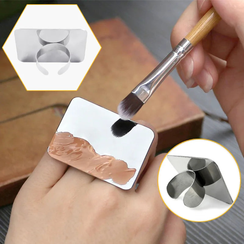 Stainless Steel Ring Nail Art Paint Mixing Palette Tool Nail Art Palette QXL Default Title