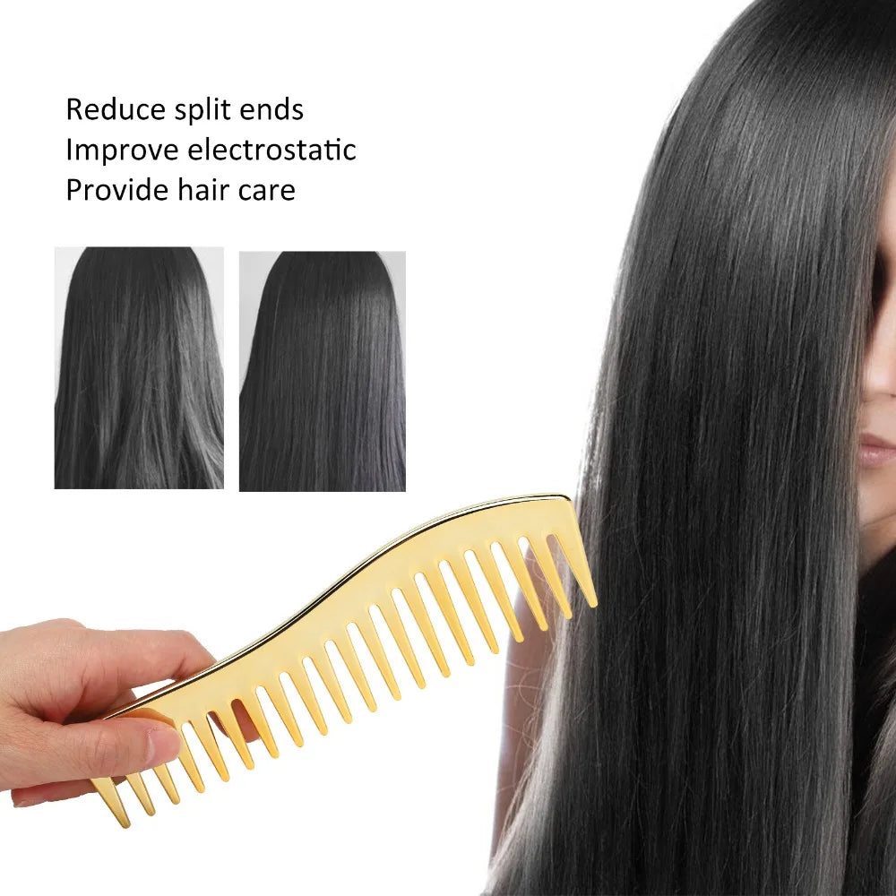 Wide Tooth Detangling Comb | No-Handle Travel & Salon Wide Tooth Comb QXL