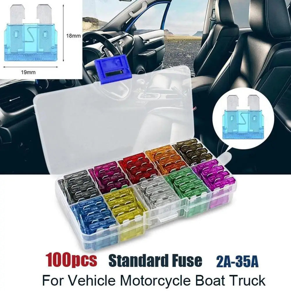 50/100-Pack Mini Blade Fuse Assortment Kit 2A–35A Car Boat Automotive Fuse Kit QXL