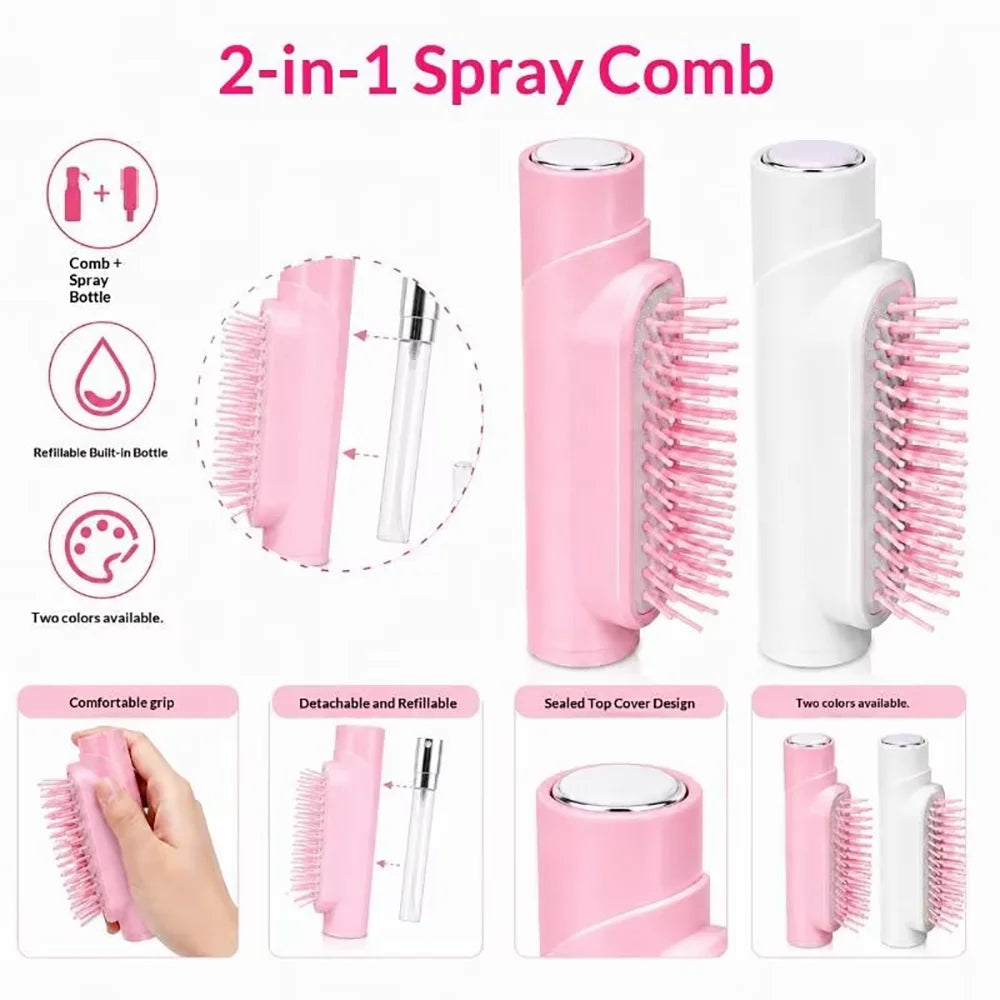 2-in-1 Hair Spray Comb | Oil Mist, Scalp Massage Tool Hair Spray Comb QXL