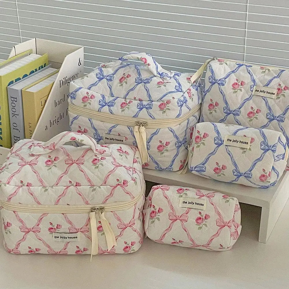 Large Quilted Makeup Bag & Cosmetic Organizer for Women Cosmetic Organizer Bag QXL