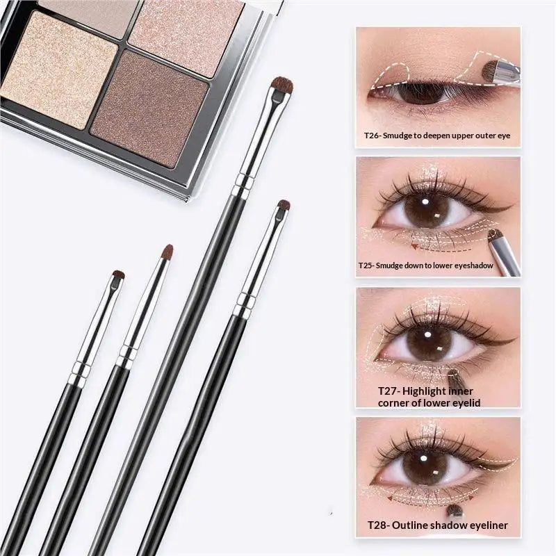 4-Piece Precision Eyeshadow Brush Set | Soft Horse Hair Eyeshadow Brush Set QXL Default Title