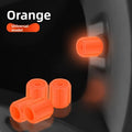 4-Pack Glow in the Dark Tire Valve Stem Caps | Universal Tire Valve Caps QXL Orange
