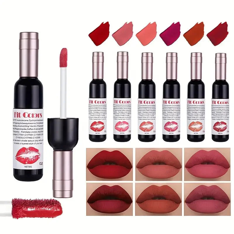 Red Wine Bottle Velvet Matte Liquid Lipstick | Long-Lasting Liquid Lipstick QXL
