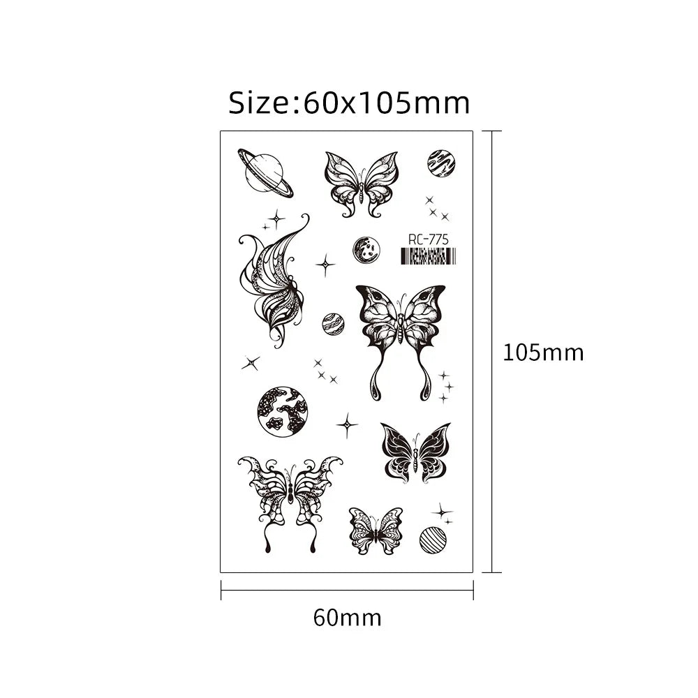 Pink Butterfly Temporary Tattoo Sticker | Waterproof Body Art Temporary Tattoo Sticker QXL