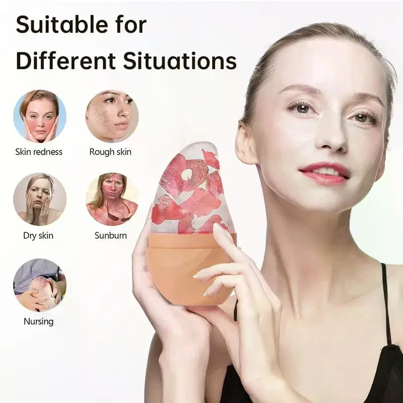 Silicone Ice Face Roller | Cube Tray Facial Massage Tool Ice Face Roller QXL