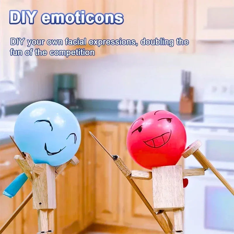 Bamboo Man Balloon Battle Game | 2-Player Fencing Puppet Set Balloon Battle Game QXL