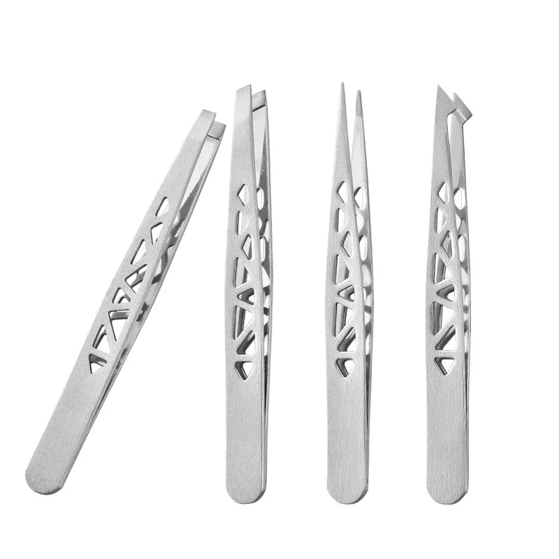 vvocci 4-Piece Professional Tweezers Set | Eyebrow & Hair Professional Tweezers Set QXL