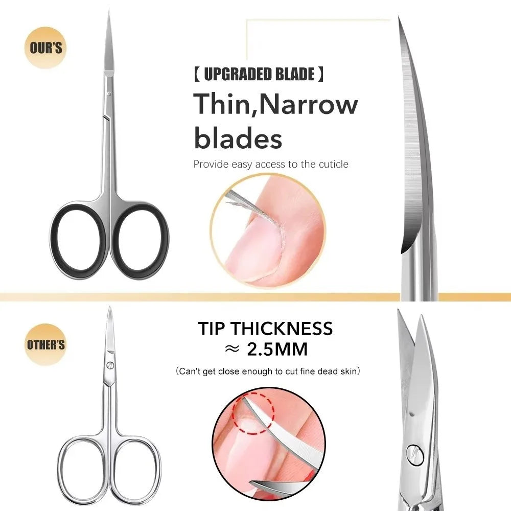 Stainless Steel Cuticle Shears | Fine Tip Curved Blade Scissors Cuticle Shears QXL