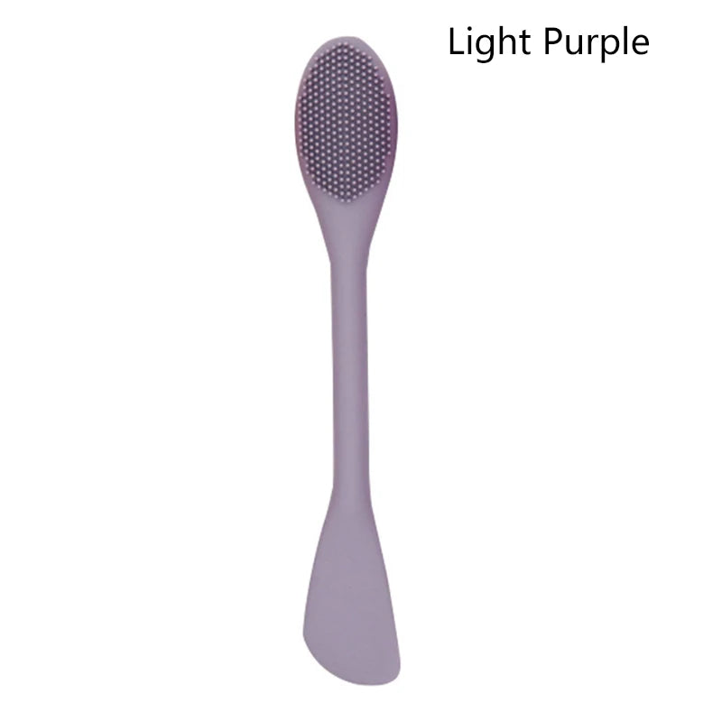 Double-Head Silicone Facial Mask Brush & Massage Tool Facial Mask Brush QXL Light purple
