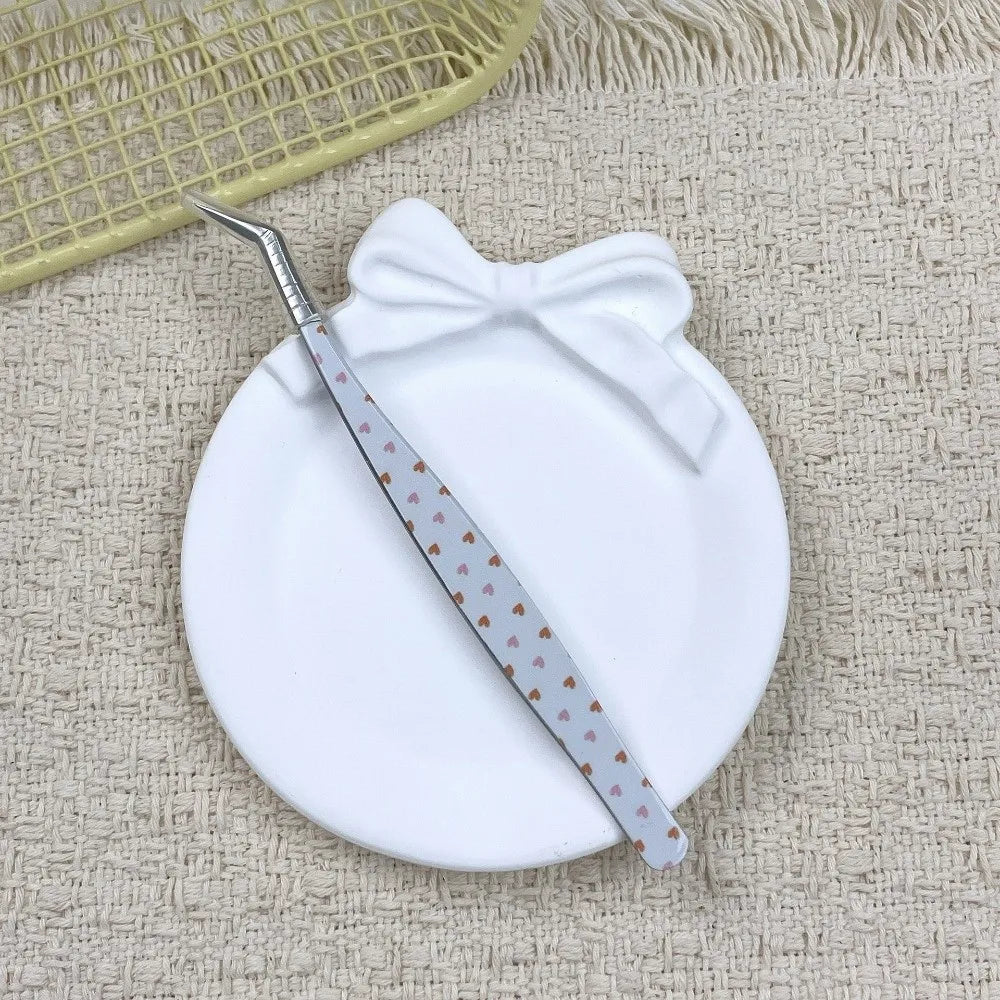 Cartoon Stainless Steel Eyelash Tweezers | Anti-Static Precision Eyelash Tweezers QXL Style 2