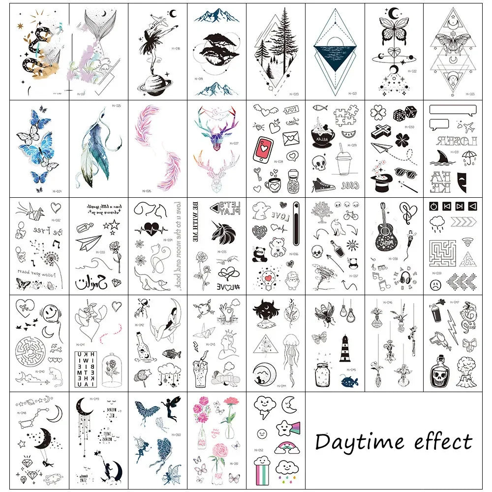 Glow-in-the-Dark Butterfly & Snake Temporary Tattoo Stickers Temporary Tattoo Stickers QXL