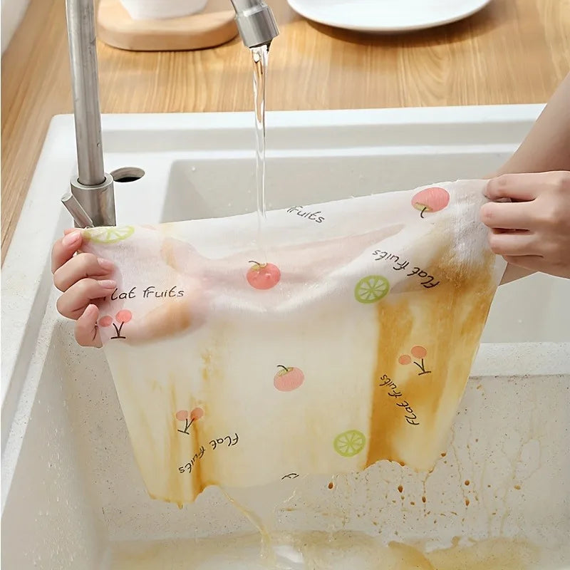 50-Sheet Reusable Microfiber Kitchen Cleaning Cloths Roll Kitchen Cleaning Cloth QXL
