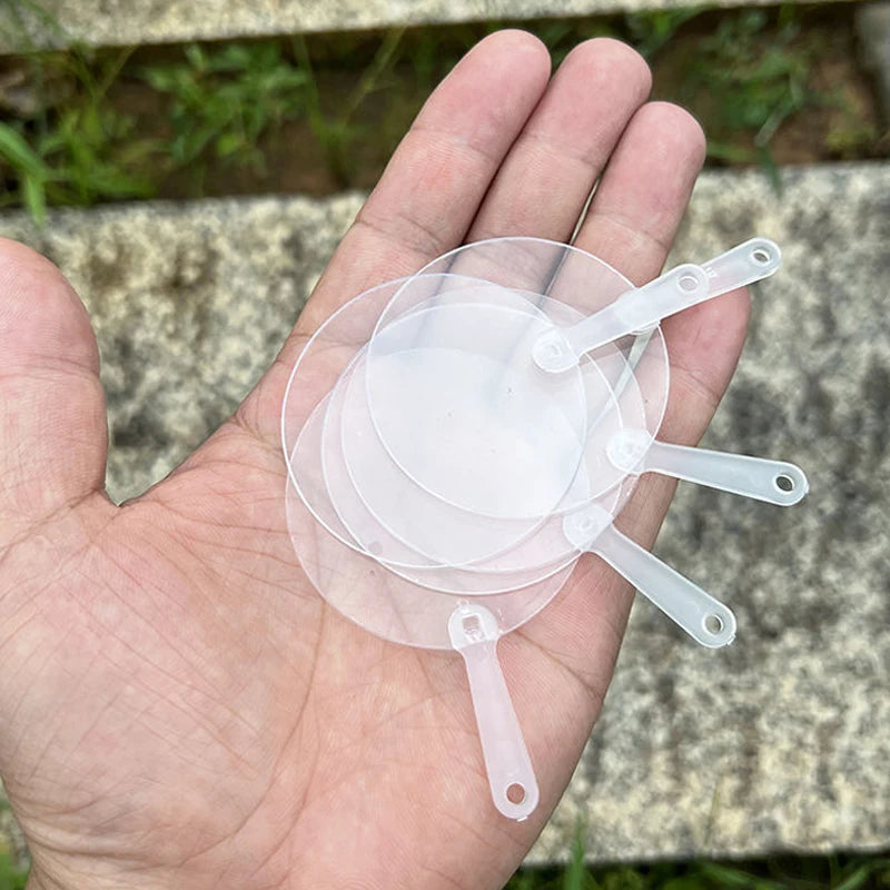 50-Pack Mini Blank Transparent DIY Hand Fans – Party Favors DIY Craft Fans QXL