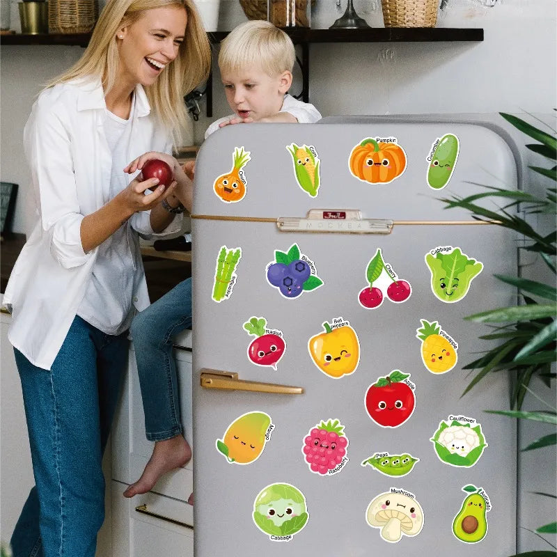 43-Piece Magnetic Fruits & Vegetables Learning Toy for Kids Educational Learning Toy QXL